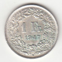 1947 - SVIZZERA 1 Franc  Argento Standing Helvetia Spl+/FDC